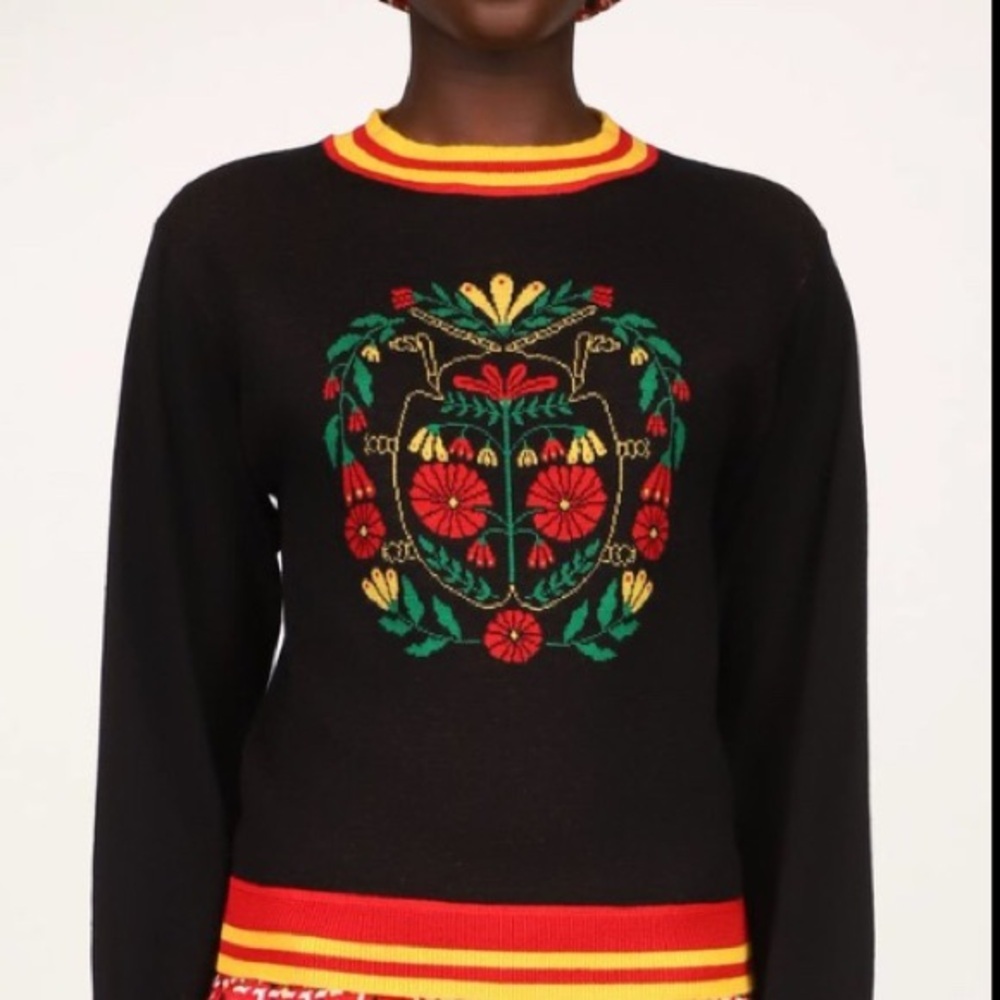 Anna Sui Beetle Black Sweater Size‎ Small